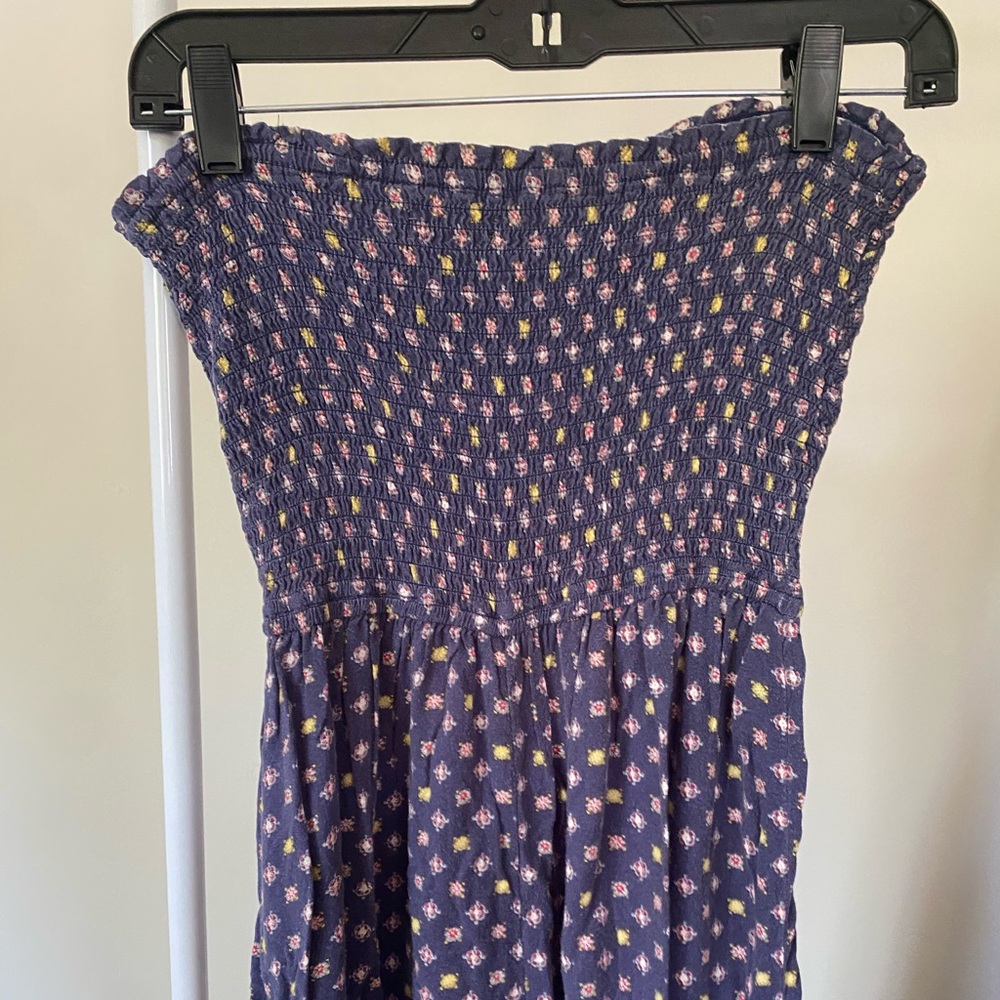 Hollister Navy printed maxi romper